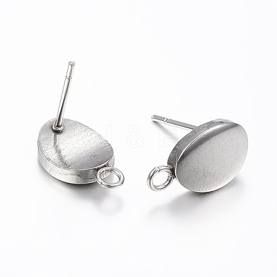 Non-Tarnish 304 Stainless Steel Stud Earring Findings X-STAS-I071-18P-1