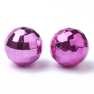 Color Plated Acrylic Beads PACR-R241-02-1