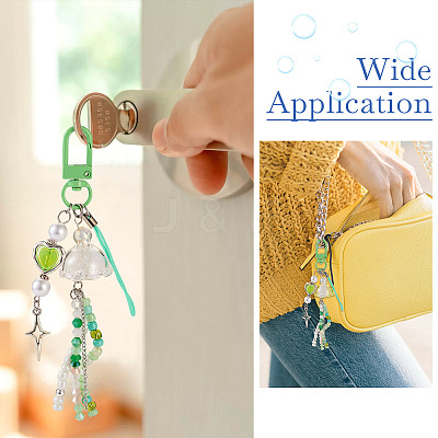Jellyfish Glass & Acrylic Pendant Decorations HJEW-TAC0034-1