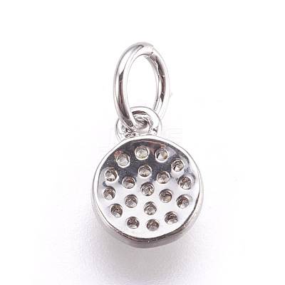 Brass Micro Pave Cubic Zirconia Charms ZIRC-E152-17P-RS-1