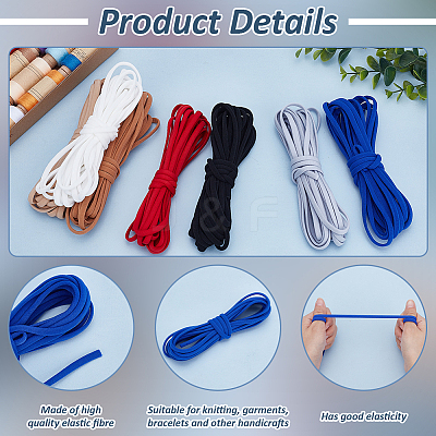 7Pcs 7 Colors Nylon Elastic Cord OCOR-PH0005-60-1