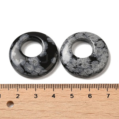 Natural Snowflake Obsidian Pendants G-T122-76M-1