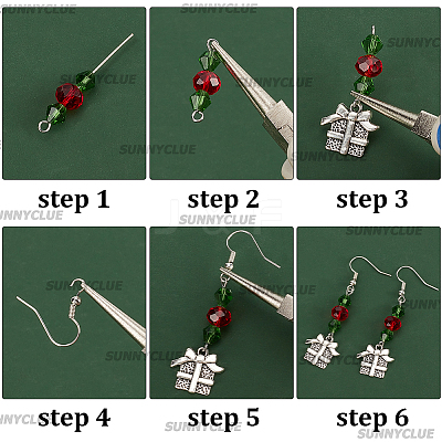 DIY Christmas Theme Earring Making Kit DIY-SC0022-77-1
