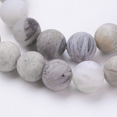 Natural Bamboo Leaf Agate Beads Strands G-J376-13F-10mm-1
