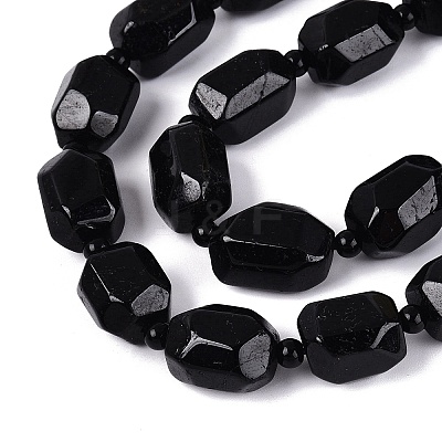 Natural Black Tourmaline Beads Strands G-N362-07A-01-1