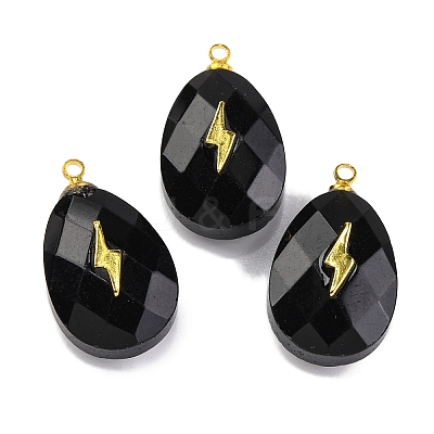 Natural Obsidian Pendants G-B089-01G-01-1