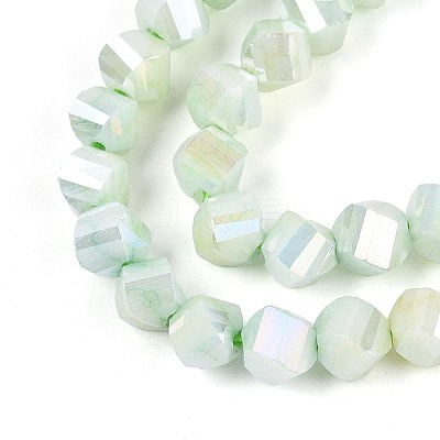 Anti-Tarnish Electroplate Glass Beads Strands GLAA-T025-6mm-14D-1