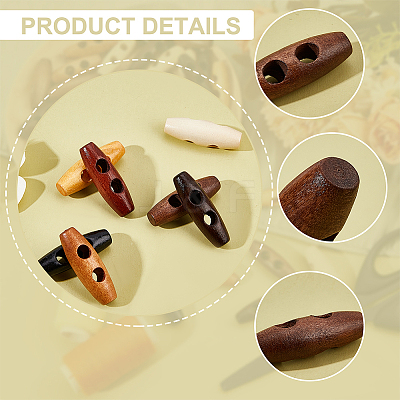 70pcs 7 colors Natural Wood Buttons FIND-NB0005-03B-1