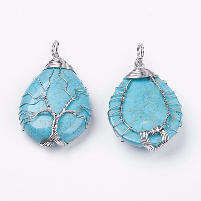 Synthetic Turquoise Big Pendants G-G956-A09-FF-1
