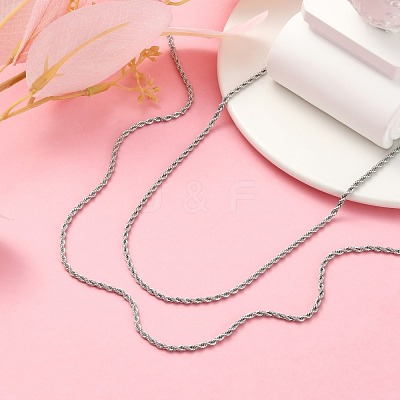 Tarnish Resistant Twisted Stainless Steel Rope Chain Necklace Making X-NJEW-507L-10-1