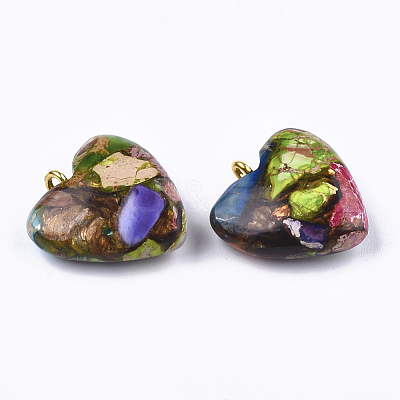 Assembled Bronzite and Imperial Jasper Pendants X-G-T111-04I-1