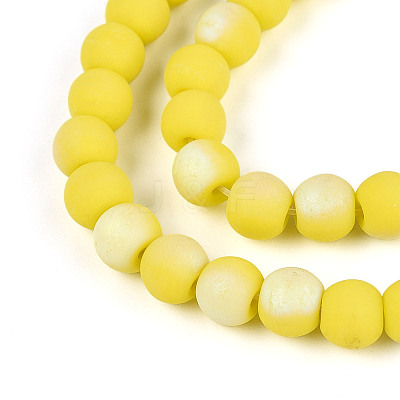 Frosted Opaque Glass Beads Strands LS-GLAA-T032-P6mm-MBB16-1