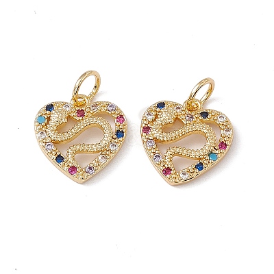 Brass Micro Pave Cubic Zirconia Pendants KK-E068-VC005-02-1