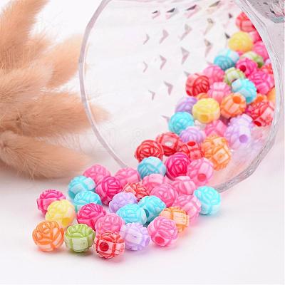 Mixed Craft Acrylic Rose Flower Beads X-PAB2848Y-1