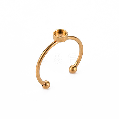 201 Stainless Steel Cuff Ring Findings STAS-S080-042A-G-1