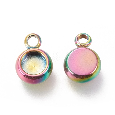 Ion Plating(IP) 304 Stainless Steel Pendant Cabochon Settings STAS-I162-01A-M-1