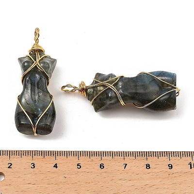 Natural Labradorite Pendants G-K338-30G-02-1
