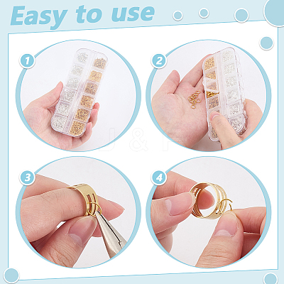 6 Styles Iron & 2Pcs Brass Open Jump Rings IFIN-ME0001-14S-1