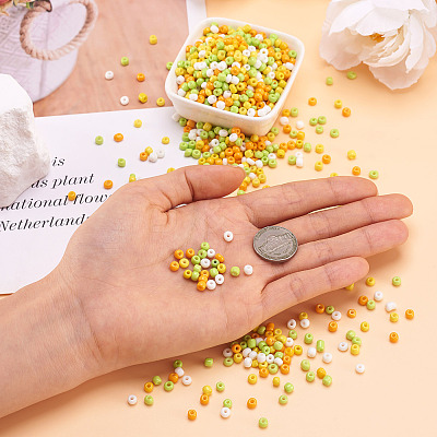 Opaque Glass Round Seed Beads GLAA-TAC0025-07B-07-1