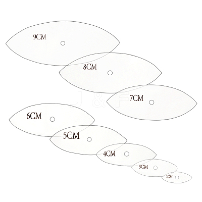 8Pcs 8 Sizes Transparent Acrylic Reusable Drawing Template for DIY Scrapbooking DIY-UN0006-32A-1