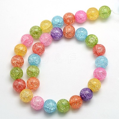Synthetic Crackle Quartz Round Beads Strands G-L155-10mm-01-1