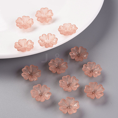 Transparent Frosted Acrylic Bead Caps MACR-S371-04A-763-1