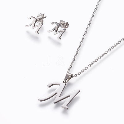 304 Stainless Steel Jewelry Sets SJEW-L141-052M-1