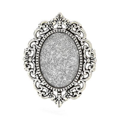 Vintage Adjustable Iron Finger Ring Components Alloy Cabochon Bezel Settings PALLOY-Q300-09AS-NR-1