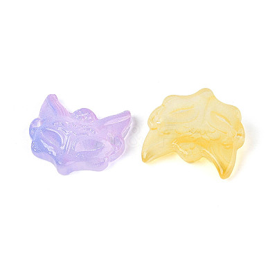 Dyed & Heated Glass Connector Charms GLAA-N053-02-1