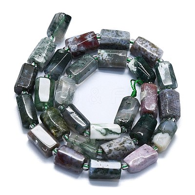 Natural Moss Agate Beads Strands G-K245-I05-B01-1