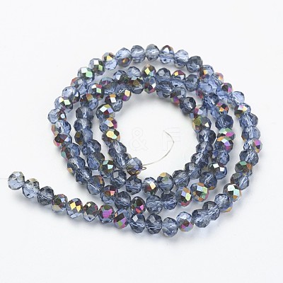 Electroplate Transparent Glass Beads Strands EGLA-A034-T6mm-R02-1