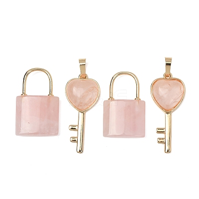 Natural Rose Quartz Beaded Pendants GG-CBA9389-04S-1