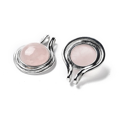 Natural Rose Quartz Pendants G-M405-06P-03-1