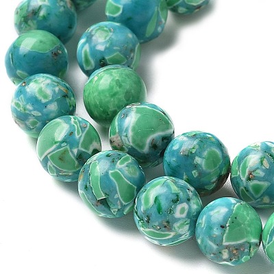 Dyed Synthetic Imperial Jasper Beads Strands G-C168-02C-1
