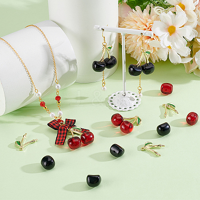 DIY Cherry Pendant Jewelry Kits DIY-PH0029-91-1