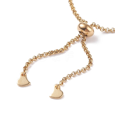 304 Stainless Steel Rolo Chain Slider Bracelet Making AJEW-JB01117-03-1