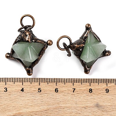 Natural Green Aventurine Merkaba Star Pendants G-C144-01R-05-1