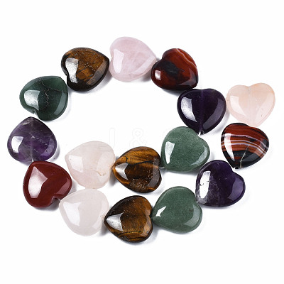 Natural Green Aventurine & Rose Quartz & Red Agate & Tiger Eye & Amethyst Beads Strands G-S364-096-1