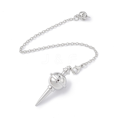 Rack Plating Brass Pointed Dowsing Pendulums AJEW-B020-02-1