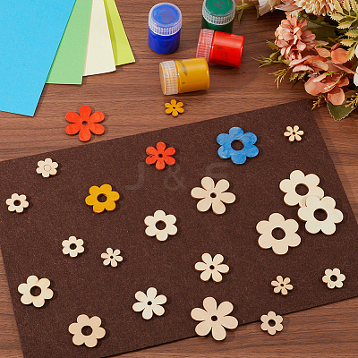 100Pcs Wooden Cabochons WOOD-SC0001-72-1