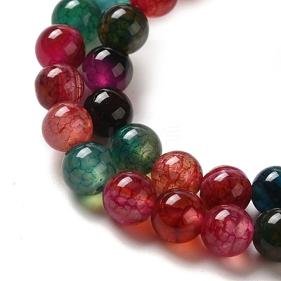 Dyed Natural Agate Beads Strands G-R262-6mm-1-1