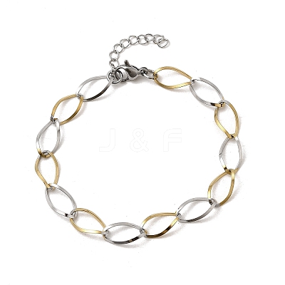 304 Stainless Steel Link Chain Bracelets for Women BJEW-A051-02GP-1