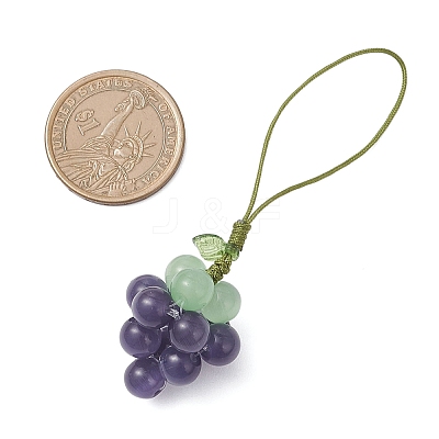 3Pcs Cat Eye Grape Pendant Decorations HJEW-TA00415-1