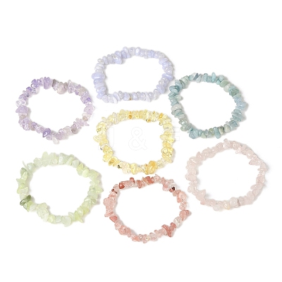 7Pcs Gemstone Stretch Bracelet Sets BJEW-JB11174-1