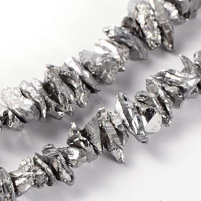 Electroplate Natural Quartz Crystal Chip Beads Strands G-L346-01A-1