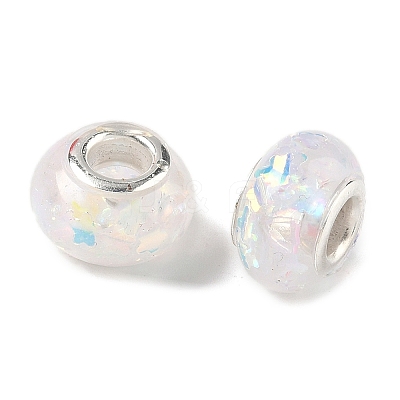 Transparent Resin Rondelle European Beads RESI-S023-02-1