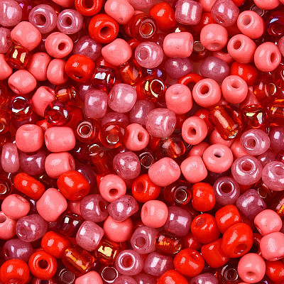 Opaque & Transparent Inside Colours 6/0 Glass Seed Beads SEED-F004-4mm-05-1