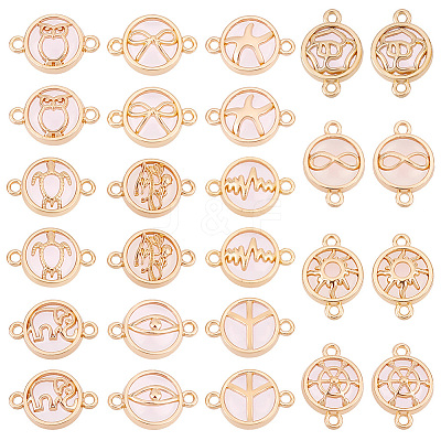 26pcs 13 styles Glass Connector Charms GLAA-PH0002-86-1