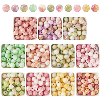 220Pcs 11 Colors Dyed Handmade Lampwork Beads LAMP-TA0001-41B-1