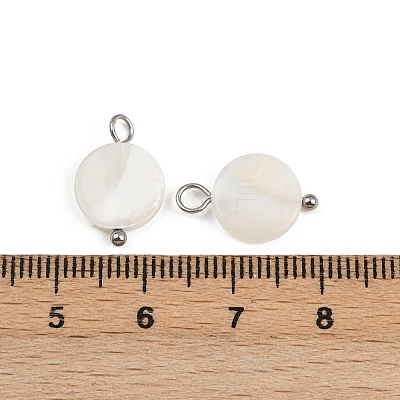 Natural Shell Disc Pendants STAS-D378-31P-1